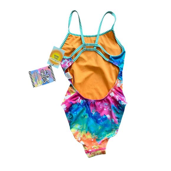 NWT NEW Dolfin Uglies Preppy Rainbow Drop Color Paint 32 Colorful Swimsuit Swim - Picture 4 of 4